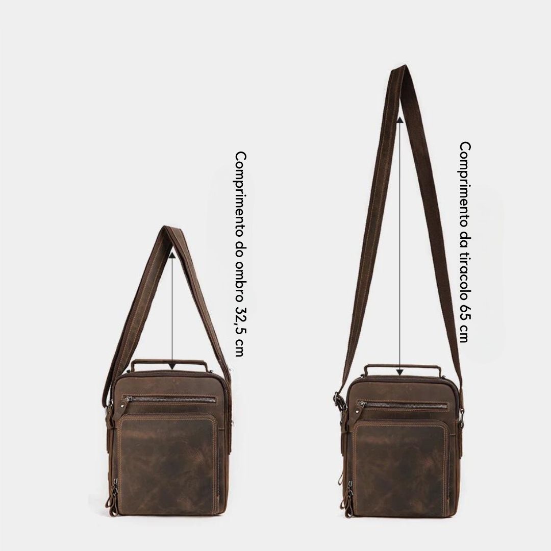 Reviva o estilo clássico com nossa Bolsa de Ombro Casual Vintage em Couro Genuíno. Combinando o charme do vintage com a funcionalidade contemporânea, esta bolsa é a escolha ideal para quem busca versatilidade e elegância em um acessório. Feita com materiais de alta qualidade, como couro genuíno e forro de poliéster durável, esta bolsa não só adiciona um toque de sofisticação ao seu visual, mas também oferece praticidade para o dia a dia.