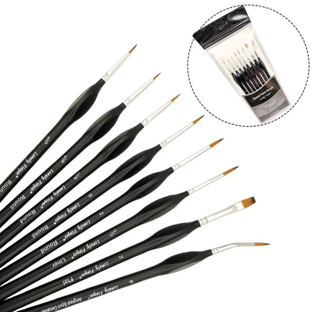 Conjunto de Pincéis com Detalhes Micro Finos inclui 8 peças, com pincéis pequenos e em miniatura, para artistas profissionais que desejam criar obras incríveis em diferentes técnicas como guache, óleo, acrílico e aquarela. Os cabos de madeira e o cabelo de náilon garantem qualidade e precisão nas pinceladas, enquanto a combinação de amarelo e preto dão um toque moderno e elegante ao conjunto. Não perca a oportunidade de aprimorar seu trabalho artístico com este conjunto de pincéis de alta qualidade!