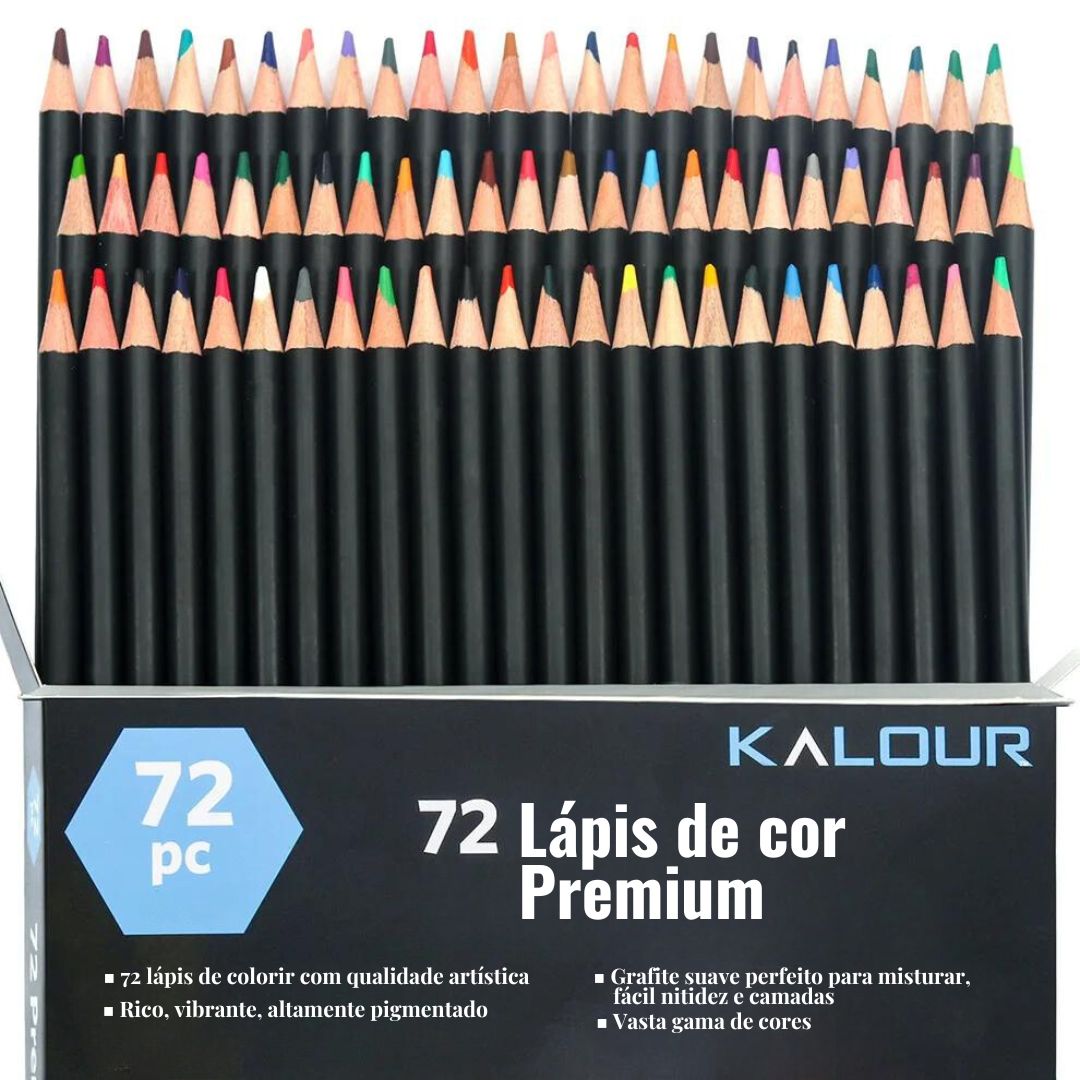 Lápis de Cor Premium Altamente Pigmentado! Experimente a incrível combinação da suavidade do grafite 2B e a variedade de cores disponíveis neste lápis. Deixe sua imaginação voar ao usar este produto de alta qualidade.