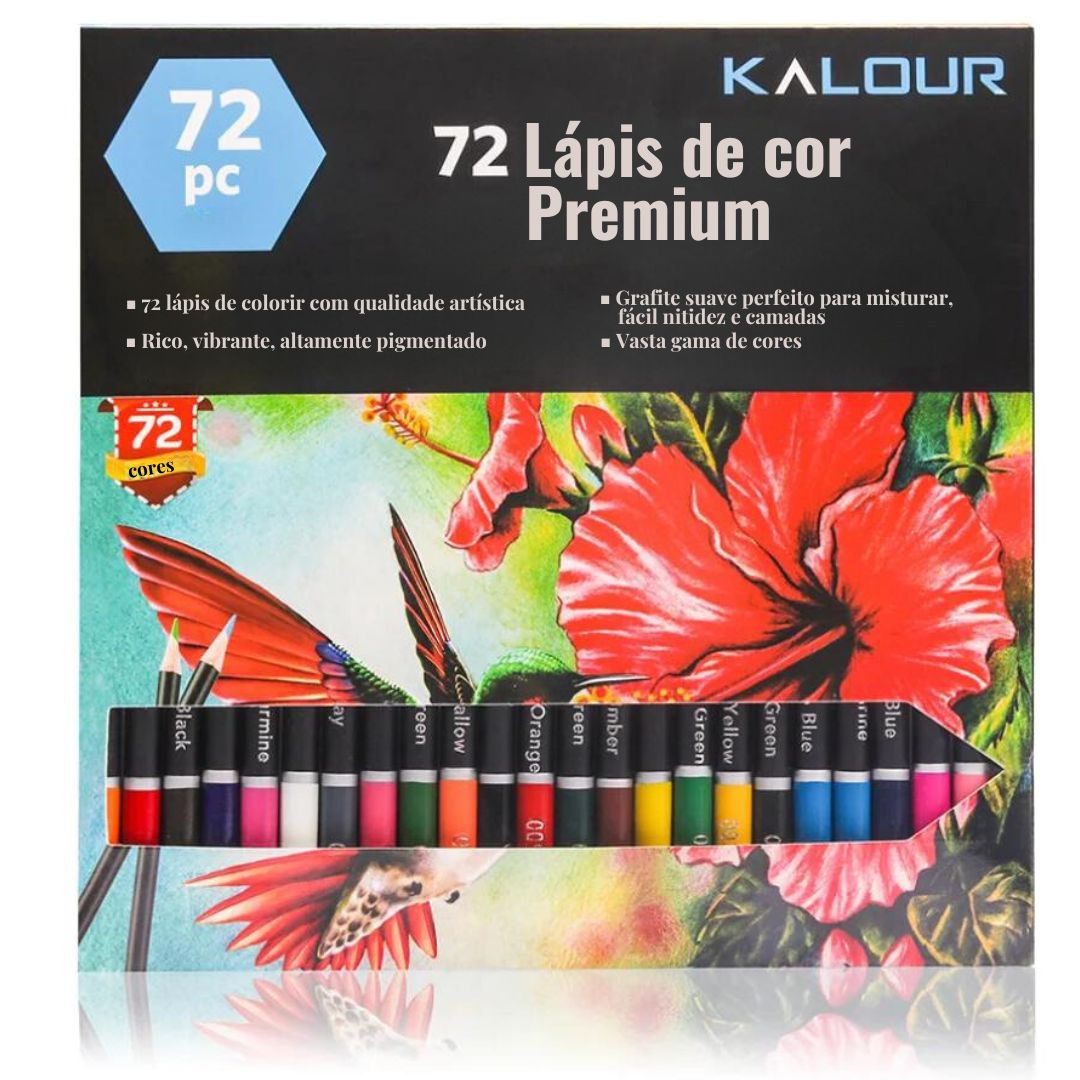 Lápis de Cor Premium Altamente Pigmentado! Experimente a incrível combinação da suavidade do grafite 2B e a variedade de cores disponíveis neste lápis. Deixe sua imaginação voar ao usar este produto de alta qualidade.