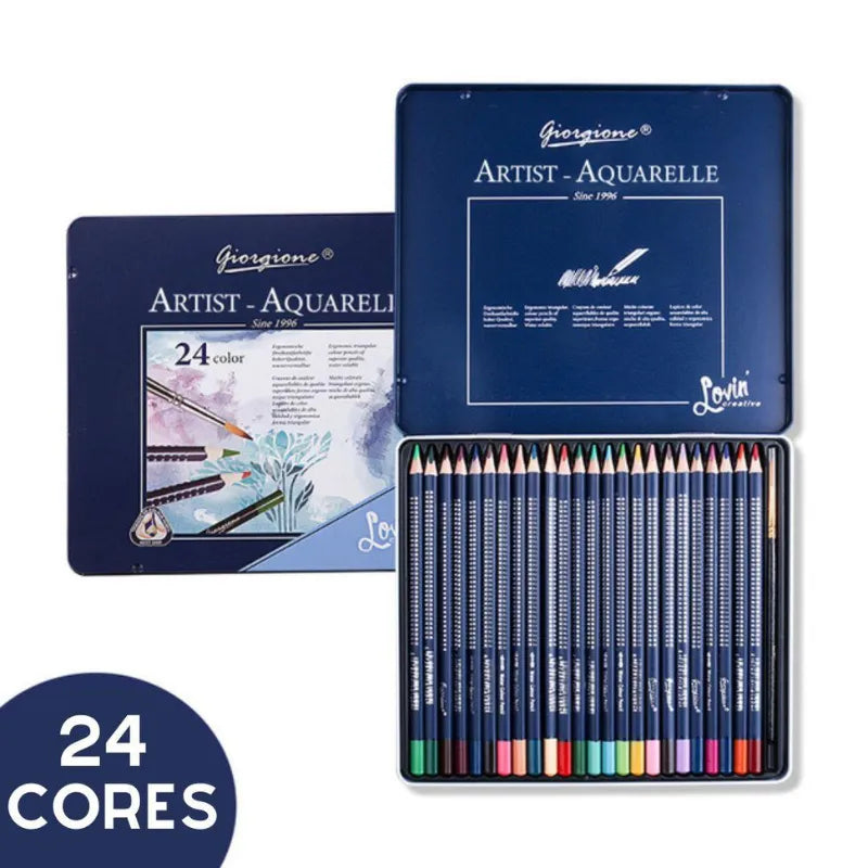 Conjunto Profissional de Lápis Aquarela: Cores Vibrantes e Precisão Lápis de Aquarela para Obras Artísticas Profundas Explore Sua Criatividade com Cores Envolventes Qualidade Premium para Artistas Exigentes Eleve Sua Arte com o Conjunto de Lápis Aquarela, Conjunto de lápis aquarela Lápis de aquarela profissional Cores vibrantes para arte Lápis de qualidade premium Ferramentas para artistas