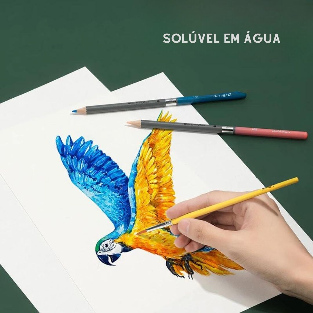 Lápis de cor a Base de Água! Este conjunto inclui conjunto de lápis de 48 ou 72 unidades brilhantes e ousados à base de água para todas as suas necessidades artísticas. Os núcleos coloridos de 3,0 mm proporcionam um traço suave e durável, perfeito para todos os tipos de papel. Seja criativo e eleve seu jogo estacionário com estes lápis de alta qualidade.