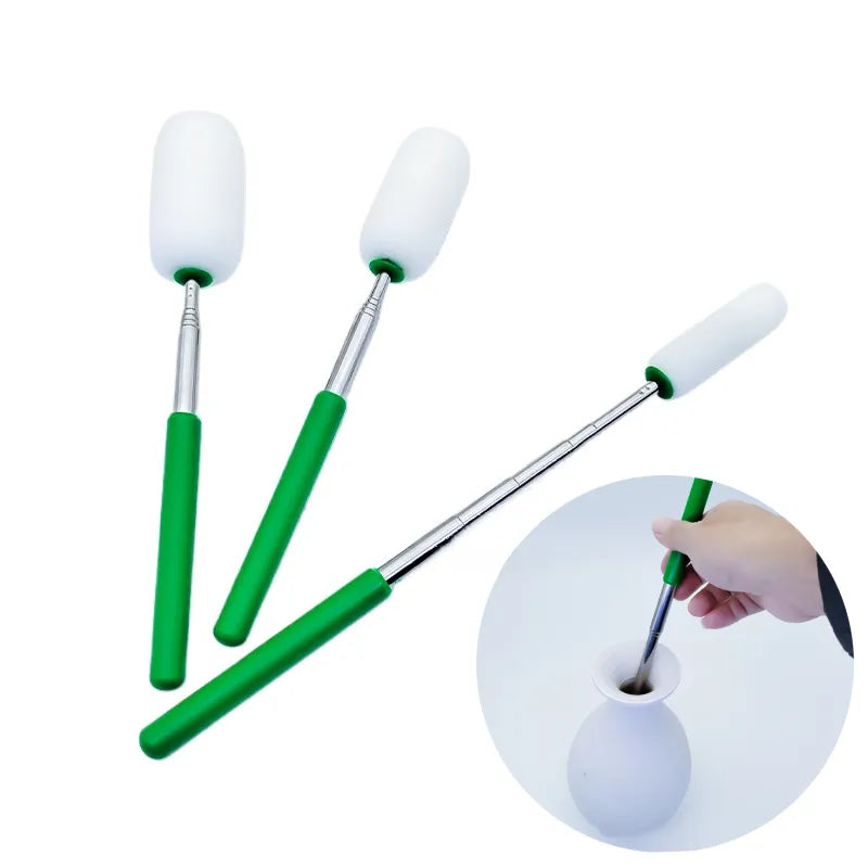 Bastão de esponja absorvente retrátil para cerâmica, com haste telescópica e esponja substituível.
Conjunto de ferramentas de esponja para modelagem de cerâmica, com ajuste de comprimento.