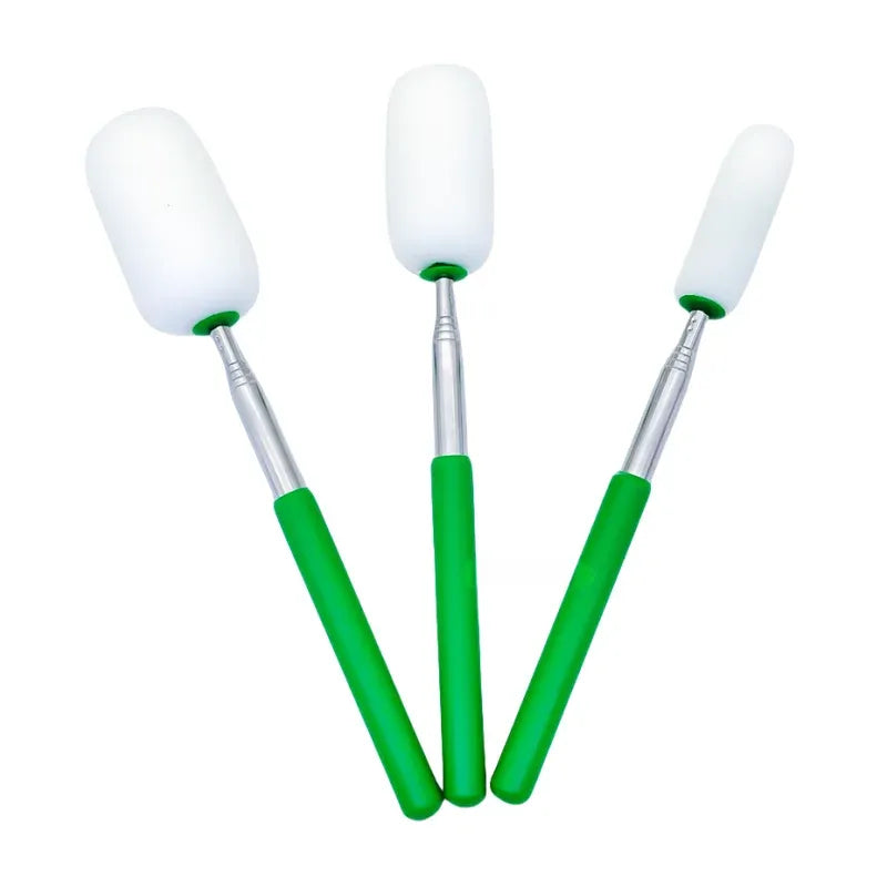 Bastão de esponja absorvente retrátil para cerâmica, com haste telescópica e esponja substituível.
Conjunto de ferramentas de esponja para modelagem de cerâmica, com ajuste de comprimento.