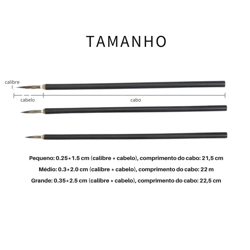 Pincel de caligrafia tradicional
Pincel de bigode de rato
Pincel de pelo de texugo de pedra
Pincel para pintura chinesa
Ferramentas de caligrafia profissional
Pincel para escrita fina
Pincel para linha de gancho
Pincéis para arte tradicional Conjunto de Pincéis Fino de Caligrafia tradicional, incluindo três tamanhos diferentes feitos de bigode de rato e pelo de texugo. Com porta-canetas de bambu e ponta de pelo duro, esses pincéis são perfeitos para caligrafia meticulosa, pintura chinesa e escrita fina.