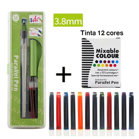 Caneta Tinteiro Caligrafia Ponta de Pato - uma adição revolucionária ao seu arsenal de escrita! Com uma ponta ligeiramente torcida, esta caneta de caligrafia oferece traços precisos e fluxo sem esforço. Cada conjunto inclui 12 cores de tinta, para que você possa explorar e criar o quanto quiser. A ponta de aço inoxidável e o corpo de plástico durável o tornam perfeito para uso diário e ocasiões especiais. Uma escrita inspirada espera por você com a Caneta Tinteiro Caligrafia Ponta de Pato!