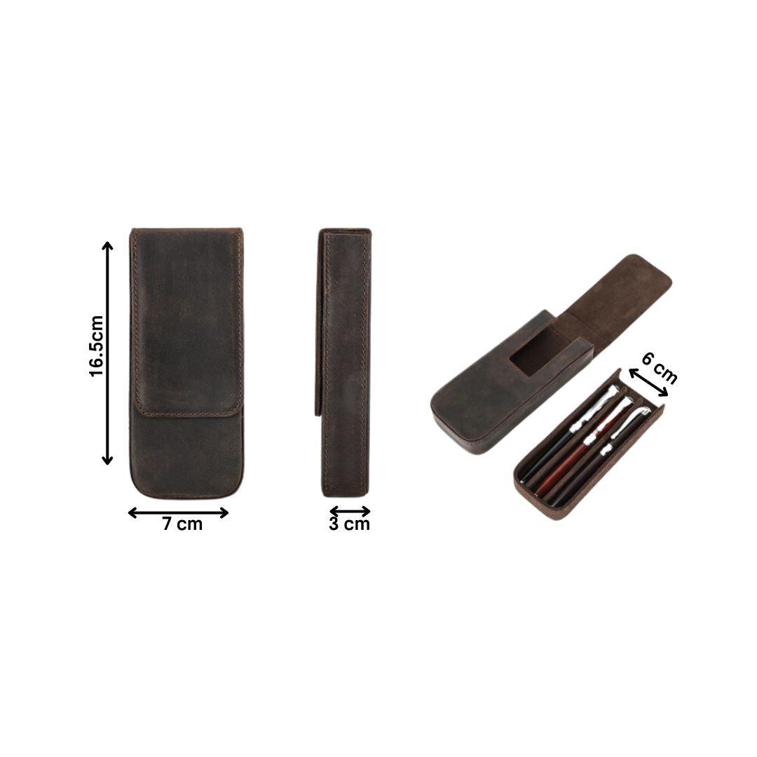 Porta canetas de couro Estojo de couro para canetas Porta-canetas compacto Estojo de luxo para canetas Proteção para canetas, Porta Canetas de Couro: Elegância e Proteção para Suas Canetas Estojo de Couro para 3 Canetas Proteja Suas Canetas com Estilo Porta Canetas Compacto e Sofisticado Organização e Segurança para Suas Canetas