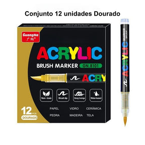 Use essas Canetas Marcadoras Acrílicas para adicionar cor e vida às suas obras de arte! Cada conjunto vem com 12, 24 ou 36 marcadores de arte com ponta macia. Antes de usá-las, agite o corpo da caneta para cima e para baixo para garantir tinta suficiente e cores intensas. Não esqueça de fechar bem a tampa para proteger a ponta e prolongar a vida útil da caneta. Após usar, guarde-as horizontalmente para evitar que a tinta seque. Liberte sua criatividade com estas incríveis canetas!