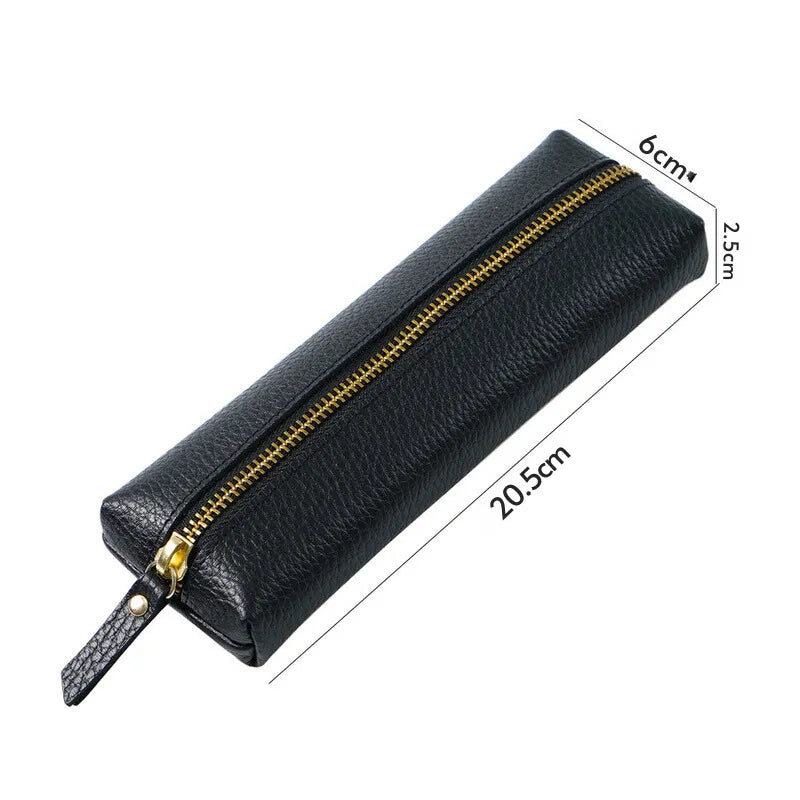 Estojo para Lápis com Zíper em Couro Genuíno Estojo Elegante para Escolas e Escritórios Estojo Compacto e Funcional em Couro Estojo de Couro para Lápis e Canetas Acessório Sofisticado para Organizar Seus Itens, Estojo de couro para lápis Estojo para lápis com zíper Estojo de couro para escritório Estojo compacto de couro Acessórios de papelaria em couro