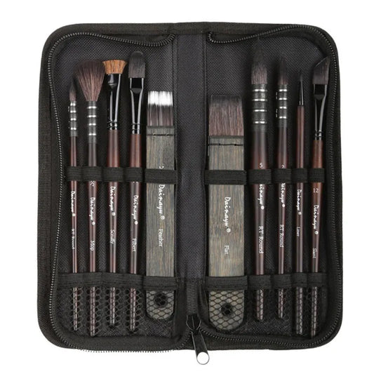 Conjunto de pincéis para aquarela Pincéis de bambu carbonizado Pincéis de crina de cavalo e sintético Ferramentas de pintura sustentável Pincéis profissionais para aquarela Conjunto de Pincéis para Aquarela: Excelência em Cada Traço Pincéis de Bambu Carbonizado: Sustentabilidade e Desempenho Arte em Aquarela com Precisão e Conforto Pincéis Profissionais com Cerdas de Crina e Sintético Pinte com Consciência Ecológica e Elegância