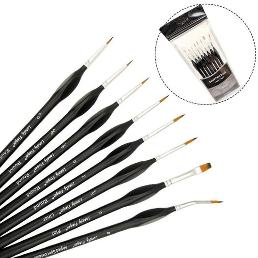 Conjunto de Pincéis com Detalhes Micro Finos inclui 8 peças, com pincéis pequenos e em miniatura, para artistas profissionais que desejam criar obras incríveis em diferentes técnicas como guache, óleo, acrílico e aquarela. Os cabos de madeira e o cabelo de náilon garantem qualidade e precisão nas pinceladas, enquanto a combinação de amarelo e preto dão um toque moderno e elegante ao conjunto. Não perca a oportunidade de aprimorar seu trabalho artístico com este conjunto de pincéis de alta qualidade!