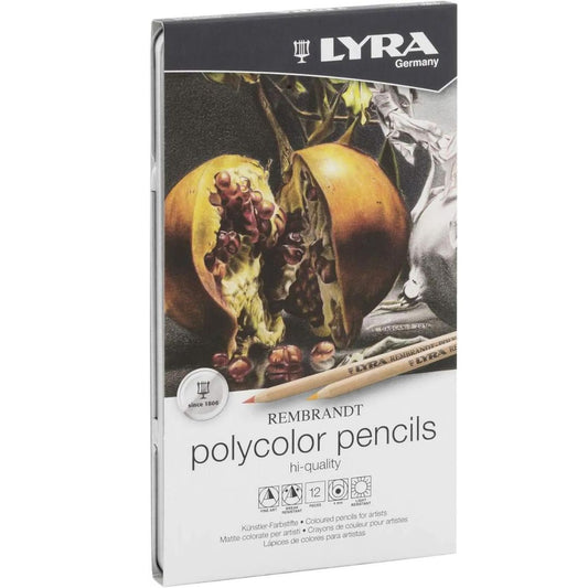 Conjunto completo de Lápis de Cor Profissional Polycolor com 36 cores variadas em exibição. Lápis de Cor Polycolor individual mostrando a vivacidade da cor e a qualidade do grafite. Obra de arte criada com Lápis de Cor Polycolor, destacando a mistura suave e as cores intensas. Artista utilizando Lápis de Cor Profissional Polycolor para desenhar um retrato detalhado.Embalagem elegante e informativa do Conjunto de Lápis de Cor Polycolor, disponível em tamanhos de 12, 24 e 36