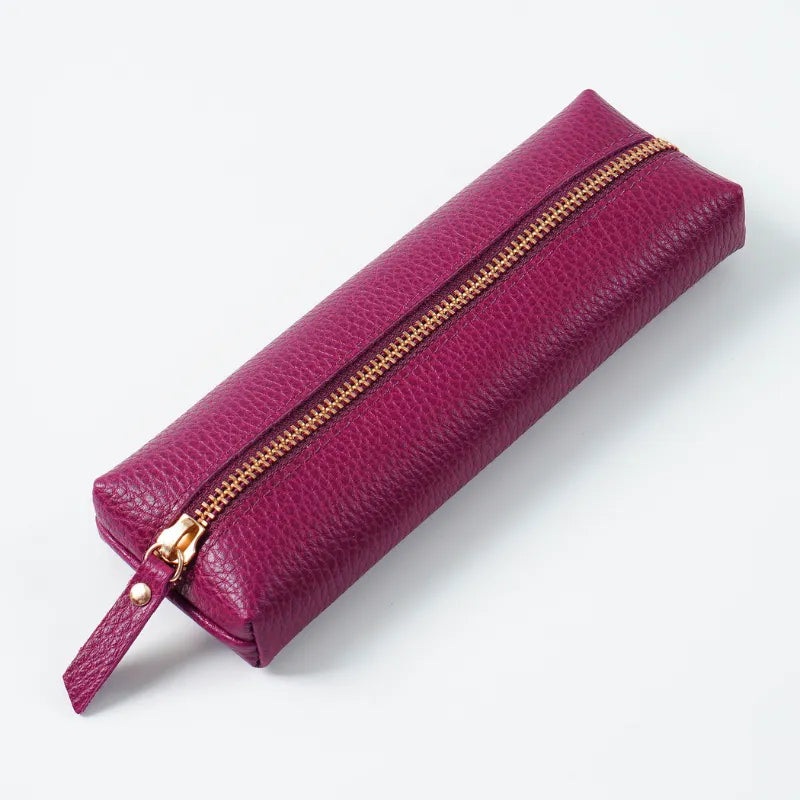 Estojo para Lápis com Zíper em Couro Genuíno Estojo Elegante para Escolas e Escritórios Estojo Compacto e Funcional em Couro Estojo de Couro para Lápis e Canetas Acessório Sofisticado para Organizar Seus Itens, Estojo de couro para lápis Estojo para lápis com zíper Estojo de couro para escritório Estojo compacto de couro Acessórios de papelaria em couro