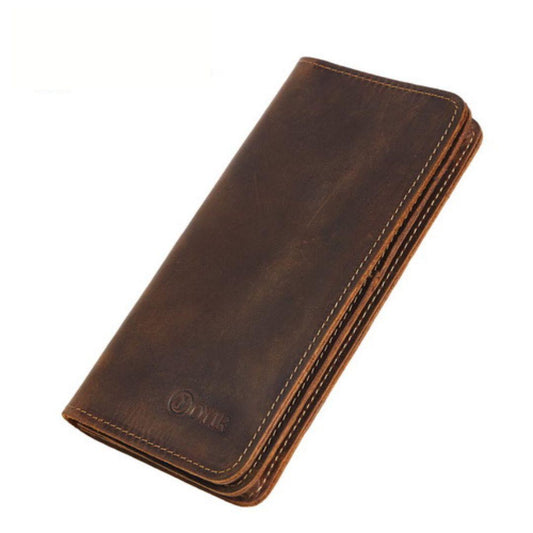 Carteira Vintage de Couro Genuíno Carteira Masculina de Alta Qualidade Estilo Clássico e Durabilidade Carteira Longa com Vários Compartimentos Carteira de Couro para Homens, Carteira de couro vintage Carteira masculina de couro Carteira longa masculina Carteira com zíper Carteira de couro legítimo
