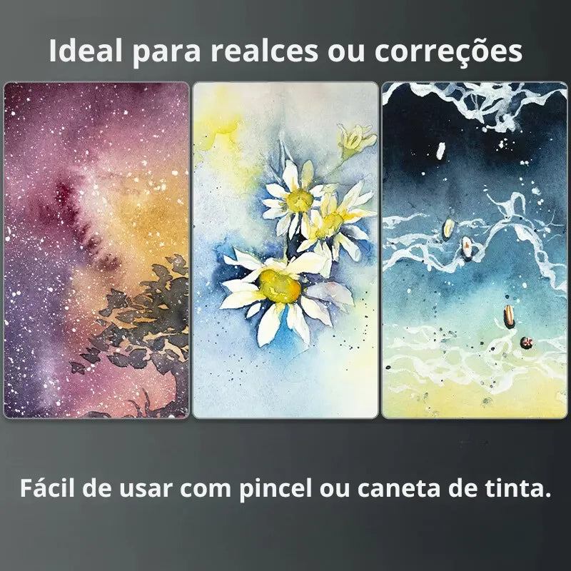 Tinta Branca de Alto Brilho de 50ml em embalagem de caixa. Tinta altamente opaca, ideal para realces, correções e detalhes precisos em ilustrações e arte. Para uso com pincéis ou canetas de imersão. A tinta oferece cobertura perfeita e alto brilho para acabamentos profissionais. Tinta branca opaca
Tinta de alto brilho para ilustração
Correção com tinta branca
Tinta de artista para caneta de imersão
Tinta para realce em arte
Tinta branca para fundo escuro
Pigmento à base de água
Tinta branca para artistas