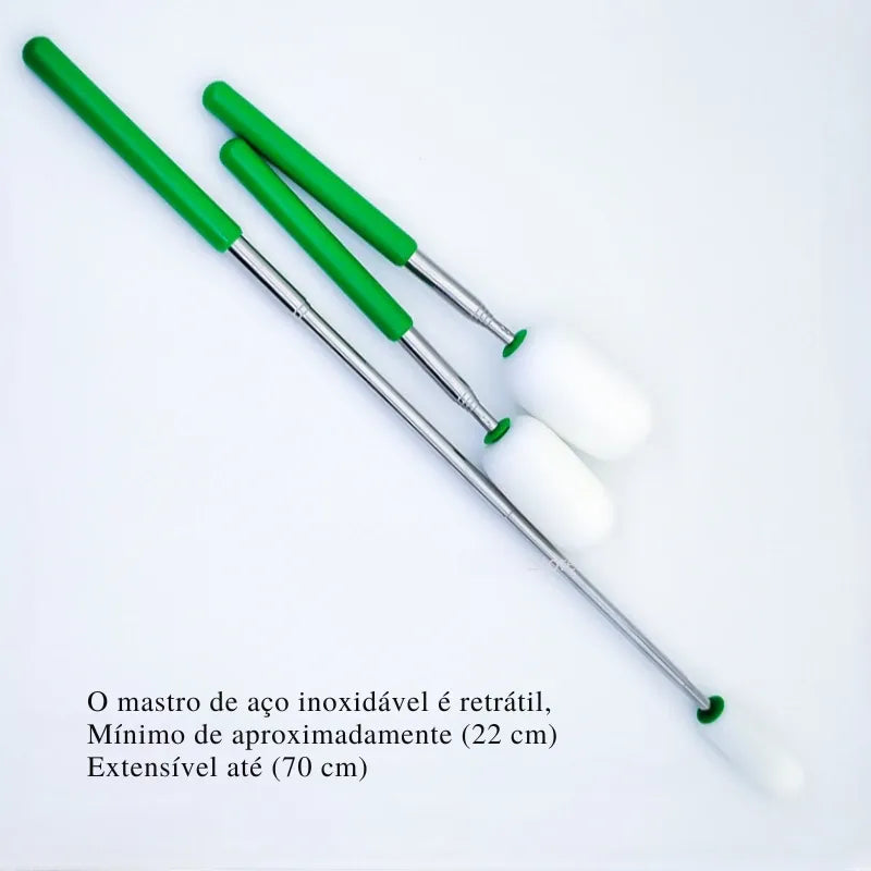 Bastão de esponja absorvente retrátil para cerâmica, com haste telescópica e esponja substituível.
Conjunto de ferramentas de esponja para modelagem de cerâmica, com ajuste de comprimento.