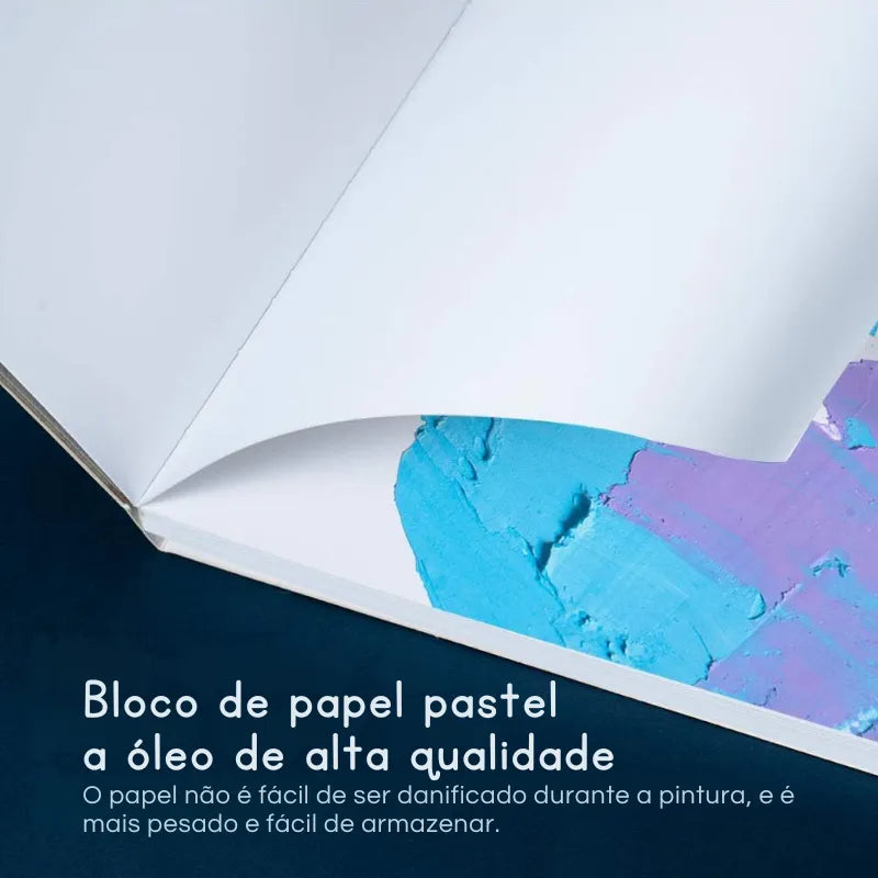 Papel para pastéis a óleo
Bloco de papel de alta qualidade
Papel para mídias mistas
Papel suave para arte
Bloco de papel artístico Bloco de papel de alta qualidade para desenho, com 30 folhas de 240 g/m². Ideal para pastel a óleo e outras técnicas de arte, este papel suave garante cores vibrantes e uma aplicação precisa. Tamanho A4 (8,7 x 11,7 polegadas), perfeito para artistas em movimento.