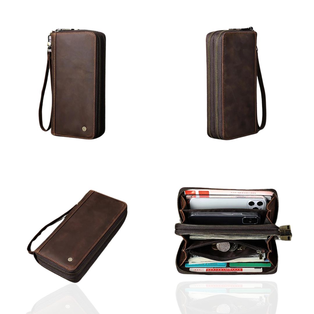Carteira Longa Vintage Couro Genuíno de Vaca Estilo Vintage Funcionalidade Elegante Organização Diária Estilo Duradouro: Carteira Longa Vintage em Couro" "Praticidade Elegante: Carteira Masculina com Zíper" "Charme Vintage: Carteira Longa para Homens Modernos" "Qualidade e Design: Carteira em Couro Genuíno" "Sofisticação Diária: Carteira Vintage com Compartimentos