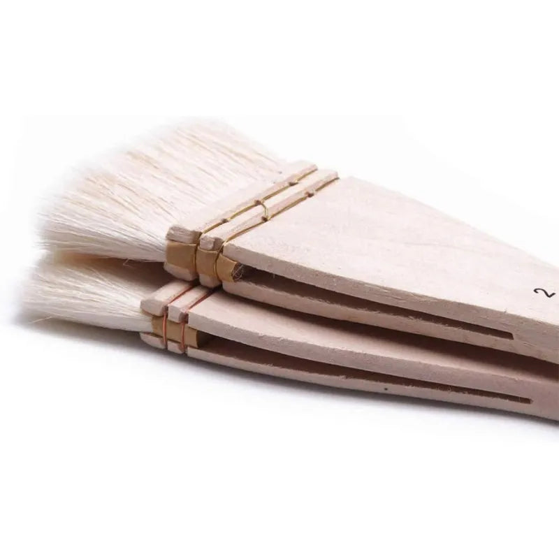 Pincel de lã com cabo de madeira e reforço de fio de cobre para pintura a óleo e acrílica.
Pincel para pintura de parede, arte e acabamento com cerdas de lã e design ergonômico