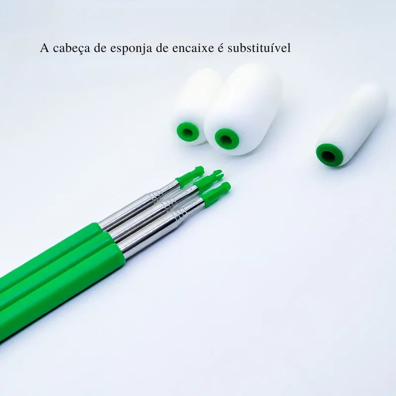 Bastão de esponja absorvente retrátil para cerâmica, com haste telescópica e esponja substituível.
Conjunto de ferramentas de esponja para modelagem de cerâmica, com ajuste de comprimento.