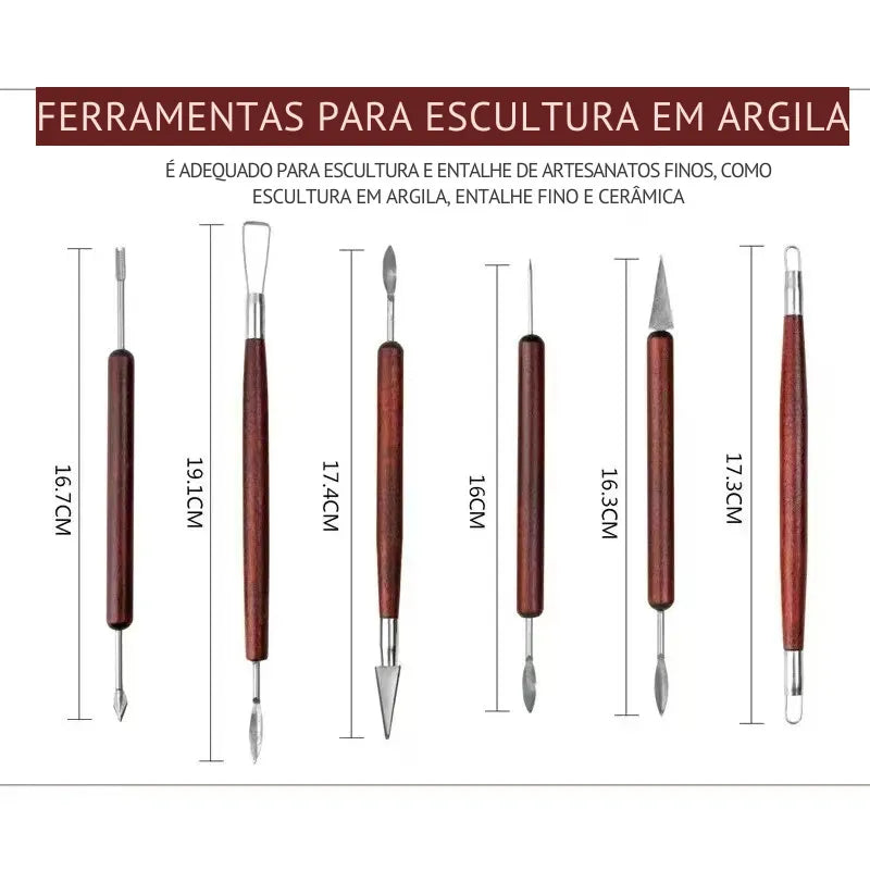 Ferramentas Profissionais para Cerâmica
Conjunto de Escultura para Cerâmica
Kit de Ferramentas de Argila em Mogno
Ferramentas de Escultura em Aço Inoxidável
Ferramentas para Entalhe e Reparo de Argila Ferramentas de cerâmica
Ferramentas para escultura
Kit de ceramista
Ferramentas de argila
Conjunto de ferramentas de aço inoxidável