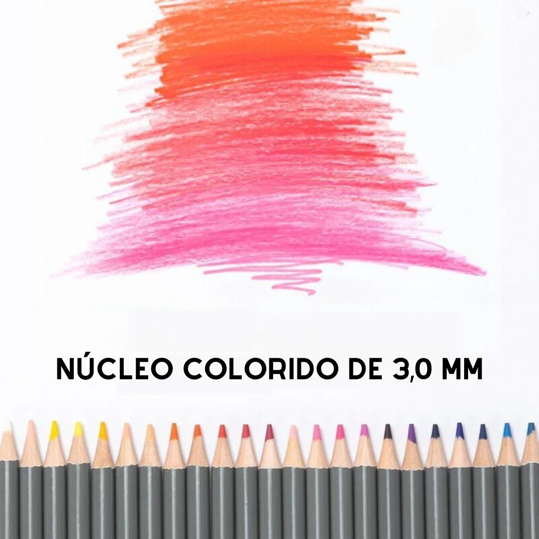 Lápis de cor a Base de Água! Este conjunto inclui conjunto de lápis de 48 ou 72 unidades brilhantes e ousados à base de água para todas as suas necessidades artísticas. Os núcleos coloridos de 3,0 mm proporcionam um traço suave e durável, perfeito para todos os tipos de papel. Seja criativo e eleve seu jogo estacionário com estes lápis de alta qualidade.