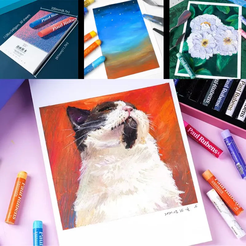 Papel para pastéis a óleo
Bloco de papel de alta qualidade
Papel para mídias mistas
Papel suave para arte
Bloco de papel artístico Bloco de papel de alta qualidade para desenho, com 30 folhas de 240 g/m². Ideal para pastel a óleo e outras técnicas de arte, este papel suave garante cores vibrantes e uma aplicação precisa. Tamanho A4 (8,7 x 11,7 polegadas), perfeito para artistas em movimento.