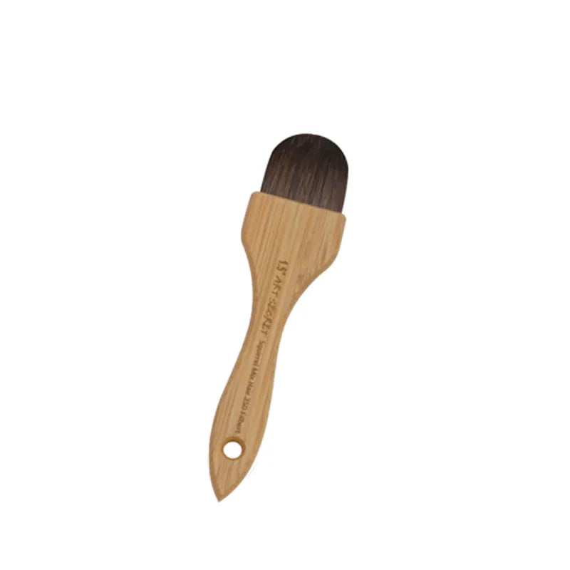 Conjunto de pincéis artísticos para desenho com cabos de bambu ecológicos.
Pincéis para pintura em aquarela, óleo, guache e acrílica.
Detalhe do cabo de madeira e pelos de animais flexíveis.
