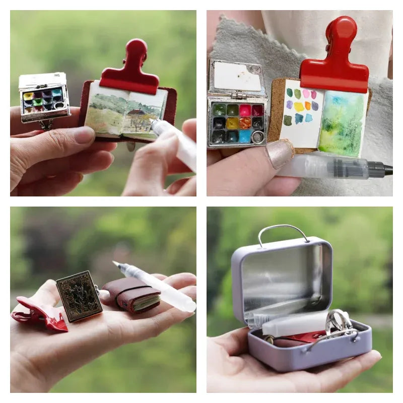 Conjunto portátil de aquarela
Kit de pintura de bolso
Ferramentas de pintura para viagens
Conjunto de guache compacto
Aquarela para estudantes de arte
Kit de aquarela mini para paisagens
Conjunto portátil de pintura ao ar livre Conjunto Portátil de Aquarela Ultra Mini, com capa de couro artesanal e uma caixa de armazenamento de metal charmosa. Ideal para artistas que viajam, o conjunto inclui folhas de papel côncavo vermelho e guache de alta qualidade. Compacto, leve e perfeito para criar arte ao ar livre.