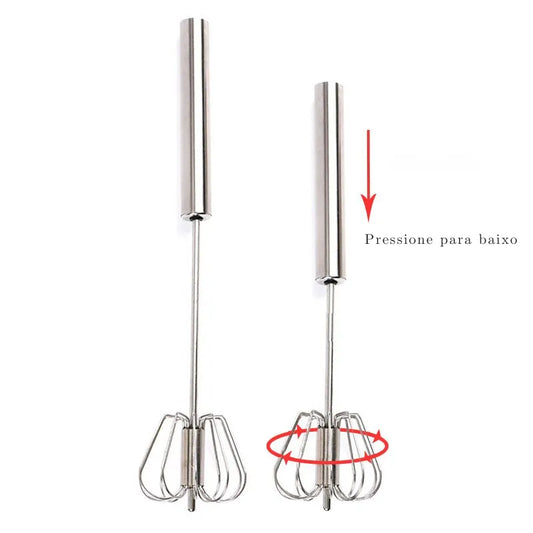 Agitador rotativo manual em aço inoxidável para misturar esmaltes cerâmicos.
Ferramenta de aço inoxidável com design ergonômico para ceramistas.