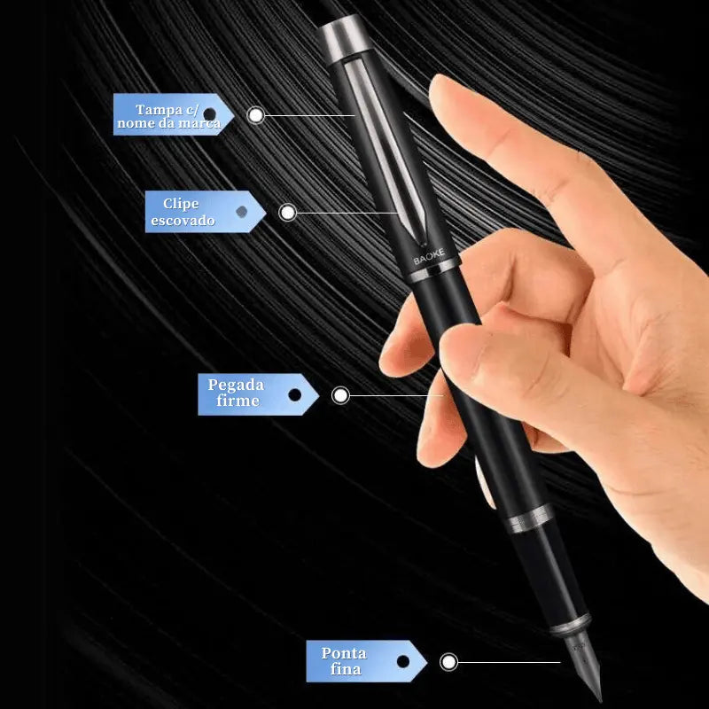 Surpreenda com estilo e elegância com nosso Kit Presente Canetas e Tinta. Este conjunto premium de canetas-tinteiro é perfeito para profissionais que valorizam uma experiência de escrita refinada e sofisticada.  Adicione um toque de classe ao seu escritório ou presenteie alguém especial com o Kit Presente Canetas e Tinta.