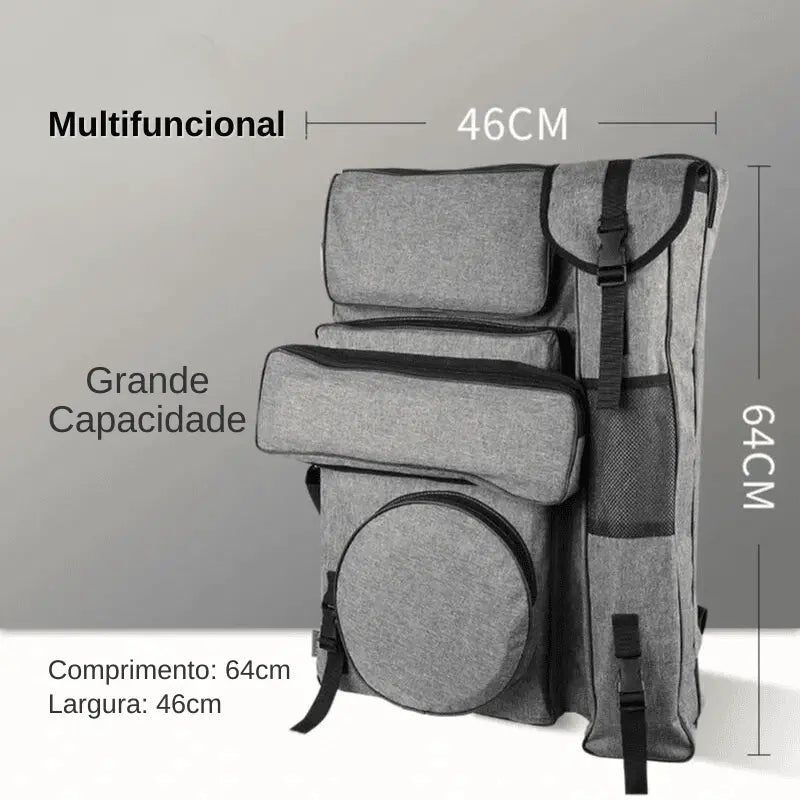 Proteja suas preciosas obras de arte onde quer que vá com nossa Mochila para Transporte de Pinturas em Lona. Criada especialmente para artistas e entusiastas da pintura, esta mochila oferece funcionalidade, durabilidade e estilo em um único acessório.