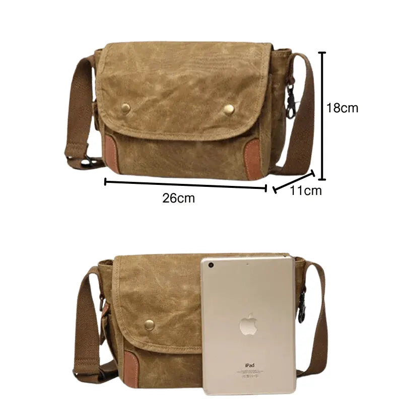 Bolsa de Lona Encerada, Estilo Vintage, Bolsa Unissex, Bolsa Resistente à Água, Bolsa com Zíper, Bolsa Versátil, Bolsa de Náilon, Bolsa para Todas as Ocasiões, Acessório Durável, Bolsa de Ombro Clássica, Design Funcional, Moda e Praticidade, Bolsa Elegante, Material Resistente, Bolsa Casual e Elegante, Bolsa de lona encerada a óleo com estilo vintage, unissex e resistente à água. Fechamento por zíper e material de náilon durável.