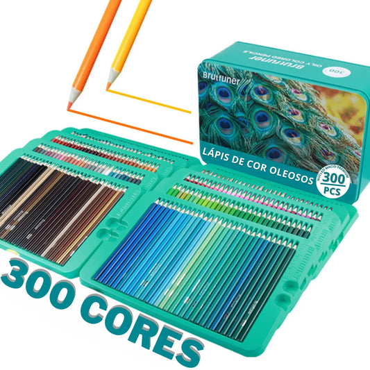 Conjunto de lápis de cor a óleo com cores vibrantes e organizados em uma caixa.
Ilustração colorida com técnicas de mistura, sombreamento e detalhes criados com os lápis.