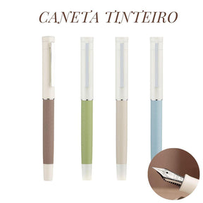 Caneta tinteiro para estudantes Caneta de metal com ponta de iraurita Caneta de ponta fina 0,5 mm Caneta para escolas e escritórios Caneta de escrita suave, Caneta Tinteiro Estudante: Precisão e Qualidade Superior Caneta de Ponta Fina 0,5 mm para Escrita Fluida Caneta Tinteiro Durável para Escolas e Escritórios Experiência de Escrita Suave e Precisa Caneta Tinteiro com Ponta de Iraurita para Uso Diário
